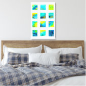 watercolor blue and green squares leinwanddruck (Insitu (Schlafzimmer))