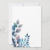 Watercolor Blue Äste und Beeren Wedding Invi Einladung (Rückseite)