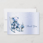 Watercolor Blue Baby Bear Danke Karte (Vorderseite)