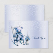 Watercolor Blue Baby Bear Danke Karte (Vorne/Hinten)