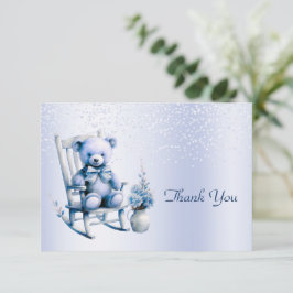 Watercolor Blue Baby Bear Danke Karte