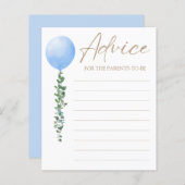 Watercolor Blue Balloon Babydusche (Vorne/Hinten)