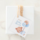 Watercolor Blue Balloon Teddy Bear Baby Dusche Geschenkanhänger (Beispiel)
