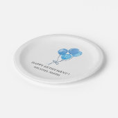 Watercolor Blue Balloons Retirement Party  Pappteller (Schrägansicht)