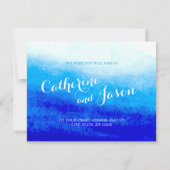 Watercolor Blue Beach Wedding UAWG RSVP Karte (Rückseite)
