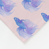 Watercolor Blue Betta Fish Fleecedecke (Ecke)