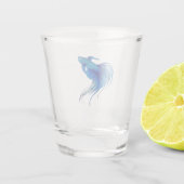 Watercolor Blue Betta Fish Schnapsglas (Rückseite)