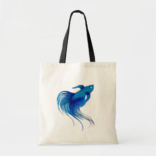 Watercolor Blue Betta Fish Tragetasche