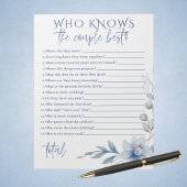 Watercolor Blue Blume Couple Best Bridal Game Notizblock