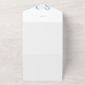 Watercolor Blue Blume Hochzeit Einladung (Außenbereich)