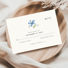 Watercolor Blue Blume Wedding RSVP