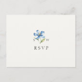 Watercolor Blue Blume Wedding RSVP Response Ankündigungspostkarte (Vorderseite)