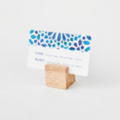 Watercolor Blue Boho Tile Platzkarte