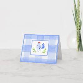 Watercolor Blue Border Blue Hen Karo