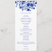 Watercolor Blue Bouquet Wedding Order of Ceremony Programm (Rückseite)