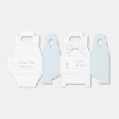Watercolor Blue Bow Baptism Small Gable Geschenkschachtel (Ungefaltet)
