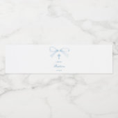 Watercolor Blue Bow Baptism Wasserflaschenetikett (Einzelnes Label)