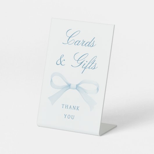 Watercolor Blue Bow Cards & Gifts Sockelschild (Vorderseite)