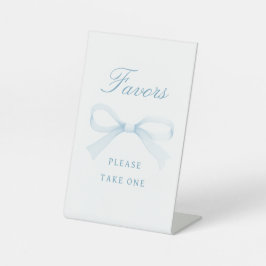 Watercolor Blue Bow Favors Sockelschild