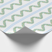 Watercolor Blue Bow Fruchtgarland Weihnachten Geschenkpapier (Ecke)