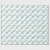 Watercolor Blue Bow Garland Weihnachten Geschenkpapier (Flach)