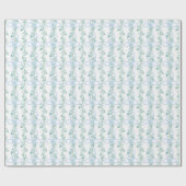 Watercolor Blue Bow Garland Weihnachten Geschenkpapier (Flach)