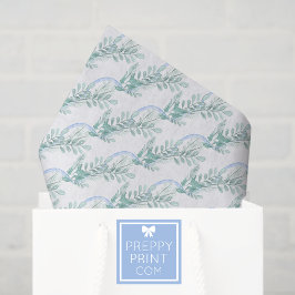 Watercolor Blue Bow Garland Weihnachten Seidenpapier