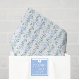 Watercolor Blue Bow Garland Weihnachten Seidenpapier