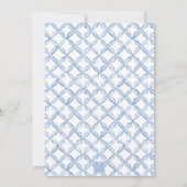 Watercolor Blue Bow Lemons Einladung (Rückseite)