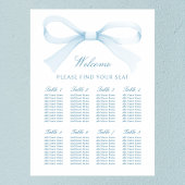 Watercolor Blue Bow Seating Chart Poster