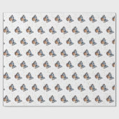 Watercolor Blue Butterfly Geschenkpapier (Flach)