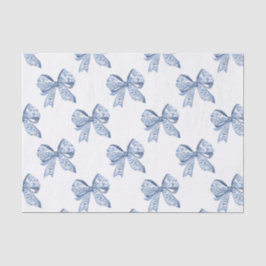 Watercolor Blue Chinoiserie Bows Seidenpapier