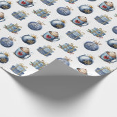 Watercolor Blue Christmas Geschenkpapier (Ecke)