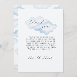 Watercolor Blue Cloud Baby Dusche danke Karten