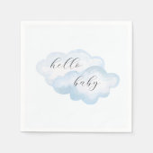 Watercolor Blue Cloud Baby Dusche Serviette (Vorderseite)