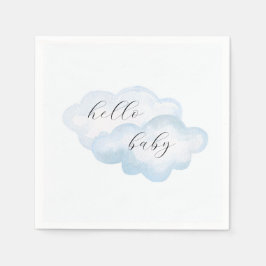 Watercolor Blue Cloud Baby Dusche Serviette