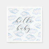 Watercolor Blue Cloud Baby Dusche Serviette (Vorderseite)
