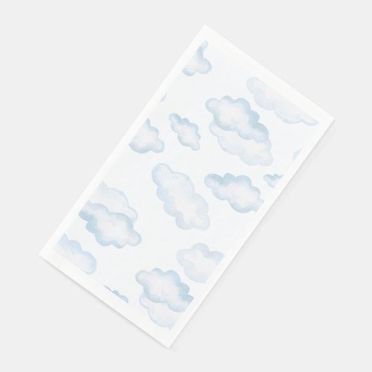 Watercolor Blue Cloud Baby Dusche Serviette (Ecke)