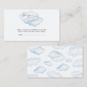 Watercolor Blue Cloud Baby Dusche Windeln Windelwa Begleitkarte