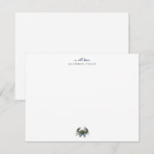 Watercolor Blue Crab Classic Personalized Mitteilungskarte (Vorne/Hinten)
