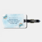 Watercolor Blue Crab Coastal Gepäckanhänger (Rückseite horizontal)