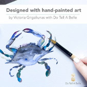 Watercolor Blue Crab Coastal Wedding Platzkarte