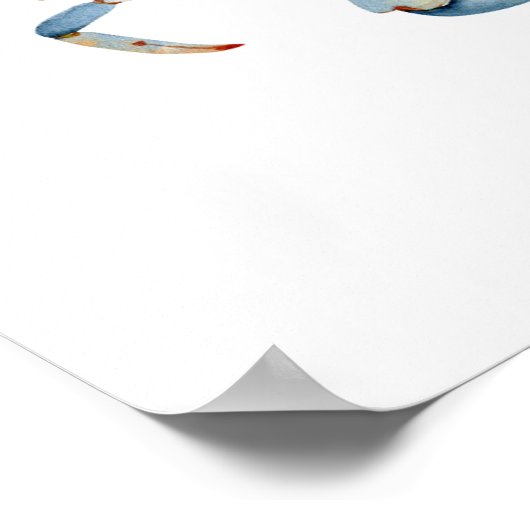 Watercolor Blue Crab Poster (Ecke)