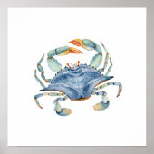 Watercolor Blue Crab Poster (Vorne)