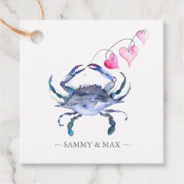 Watercolor Blue Crab Valentinstag Geschenkanhänger