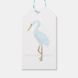 Watercolor Blue Crane Geschenkanhänger