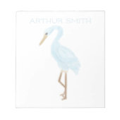 Watercolor Blue Crane Notizblock (Vorderseite)