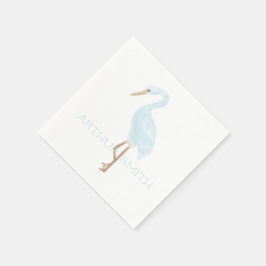 Watercolor Blue Crane Serviette (Ecke)