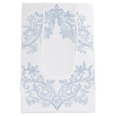  watercolor blue crest wedding mittlere geschenktüte (Rückseite)