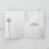 Watercolor Blue Dandelalls Danke, Card Karte (Innenseite)